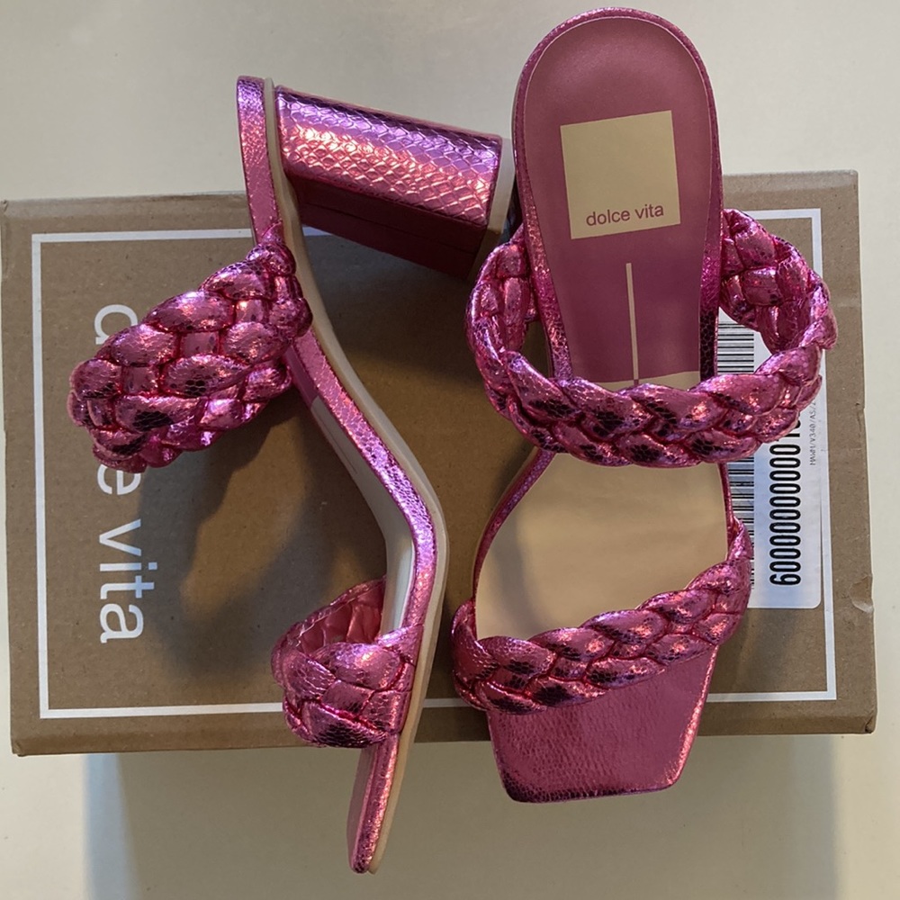NWT Anthropologie Dolce Vita Paily‎ Heels in Rose Size 7 Pink - Picture 6 of 9